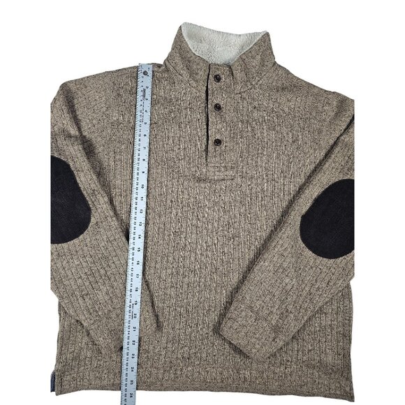 Weatherproof Vintage Sherpa Sweater Large Brown Elbow Patch - Picture 2 of 9